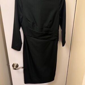 The Fold Elegant Dark Green Classic Wool Dress